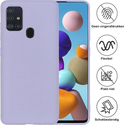 Samsung A21s Hoesje Siliconen - Lila