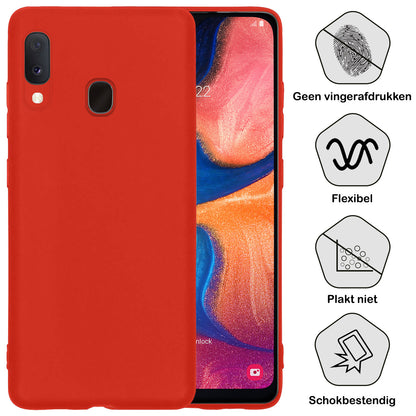 Samsung A20e Hoesje Siliconen Backcover Lichtgewicht - Rood