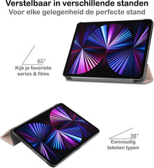 iPad Pro 2021 (11 inch) Trifold Bookcase Hoes - Goud