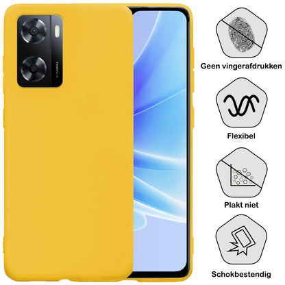 OPPO A57s Hoesje Siliconen Backcover Lichtgewicht - Geel
