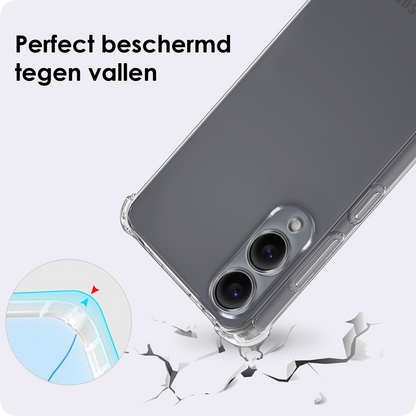Samsung S25 Edge Hoesje met Koord Backcover Shockproof - Transparant