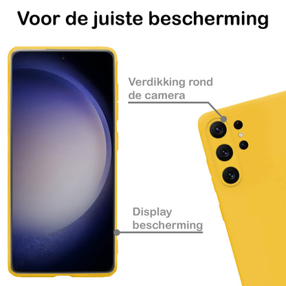 Samsung S23 Ultra Hoesje Siliconen Backcover Lichtgewicht - Geel
