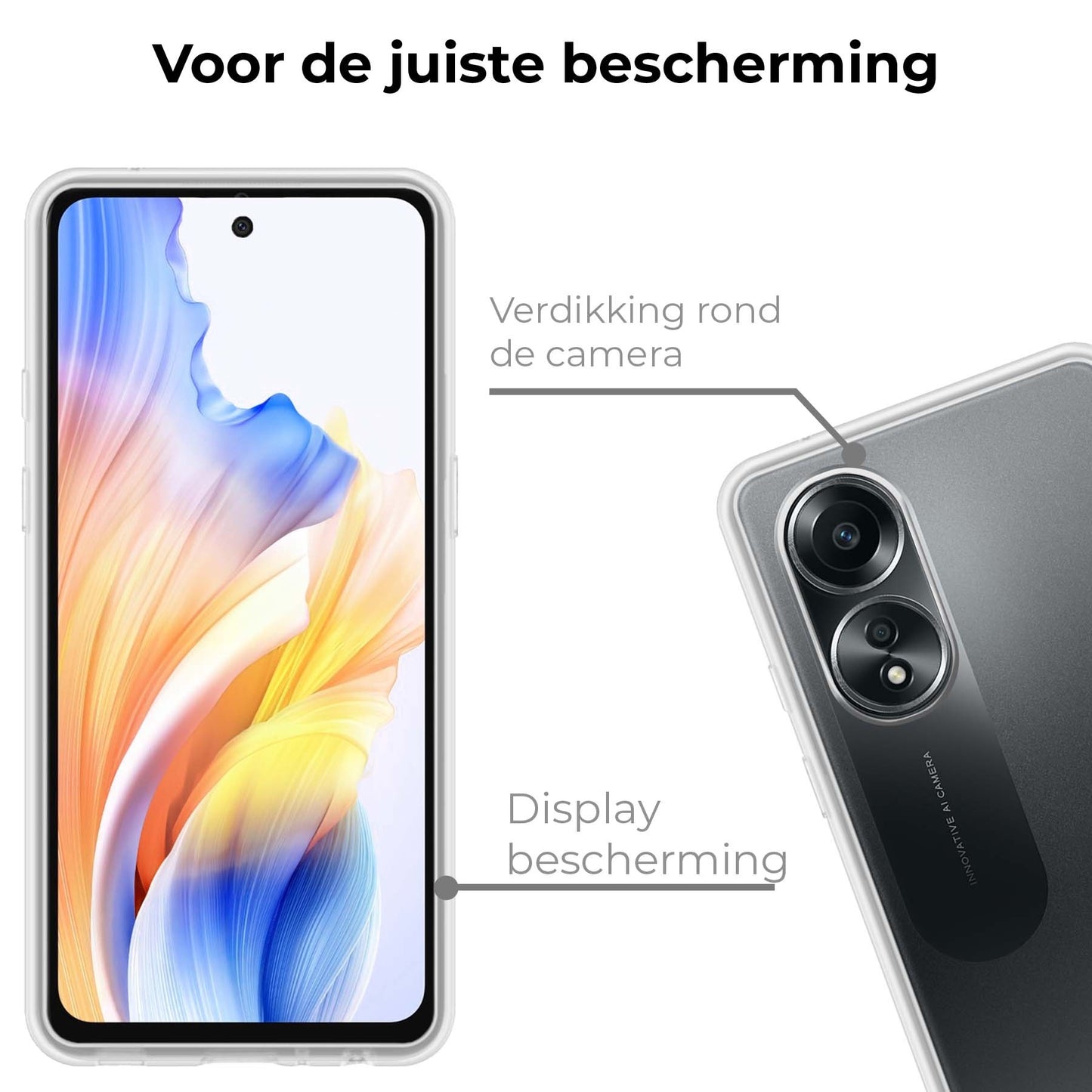 OPPO A58 Hoesje Siliconen - Transparant