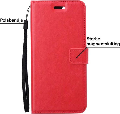Samsung S21 Ultra Hoesje Bookcase Cover met Kaarthouder - Rood