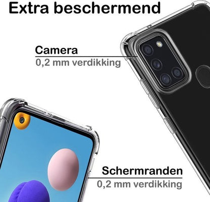 Samsung A21s Hoesje Shockproof Backcover Siliconen - Transparant
