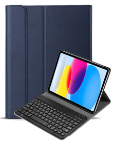 iPad 2022 / 2025 (A16 ) Toetsenbord Hoes met Uitneembaar toetsenbord - Donkerblauw