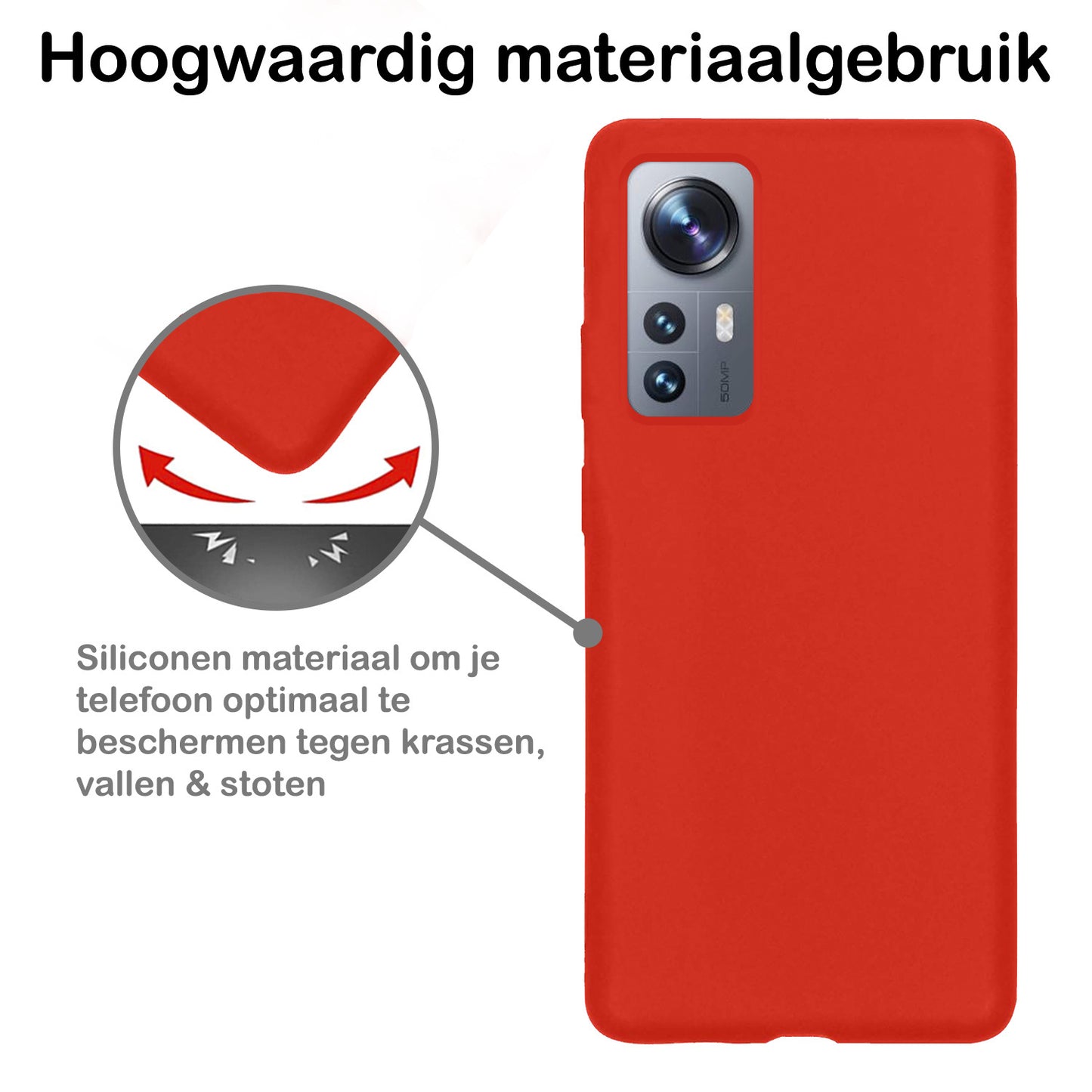 Xiaomi 12 Pro Hoesje Siliconen - Rood