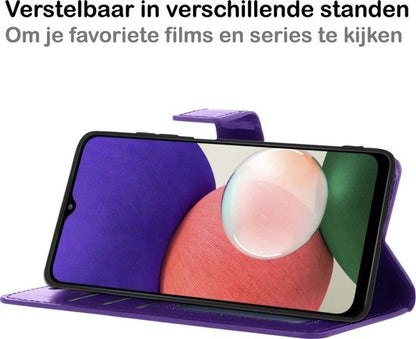 Samsung A22 4G Hoesje Bookcase Cover met Kaarthouder - Paars