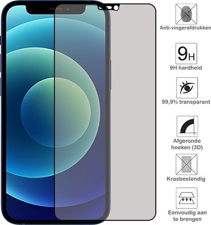 iPhone 12 Pro Screenprotector Gehard Glas - Privacy
