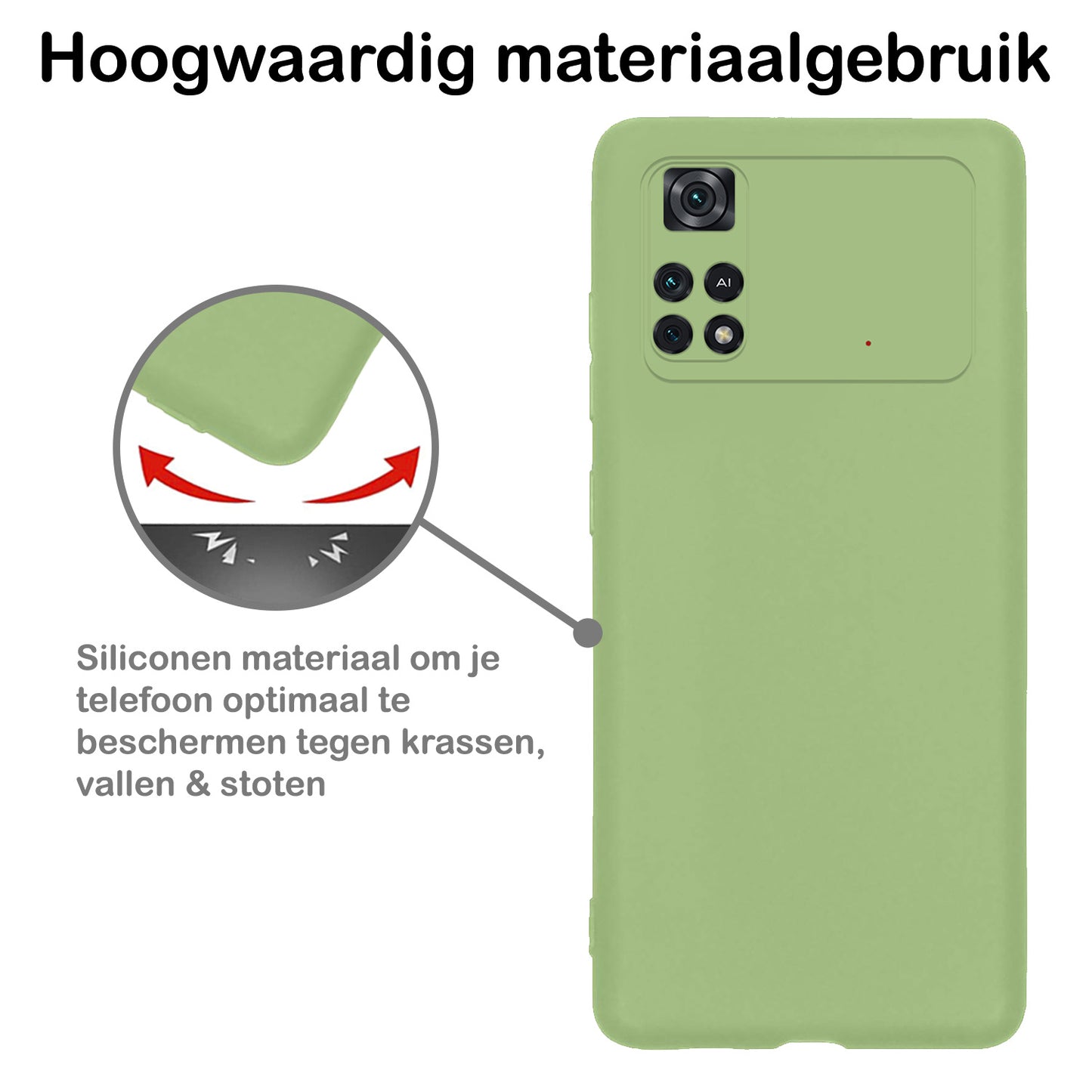 Poco M4 Pro 4G Hoesje Siliconen - Groen