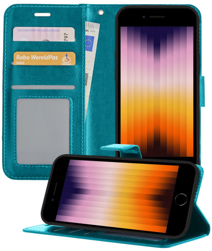 iPhone SE 2022 Hoesje Book Case Kunstleer - Turquoise