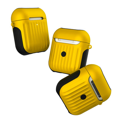 AirPods 1 Hoesje Siliconen met Ribbels Shockbestendig - Geel