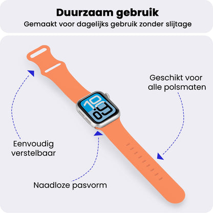 Apple Watch 1, 2, 3, 4, 5, 6, 7, 8, 9, SE - 38/40/41 mm Bandje Siliconen met verstelbare polsband - Calendula