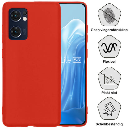 OPPO Find X5 Lite Hoesje Siliconen Backcover Lichtgewicht - Rood