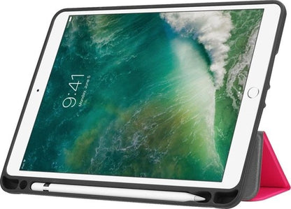 iPad 2017 Trifold Bookcase Hoes - Donkerroze