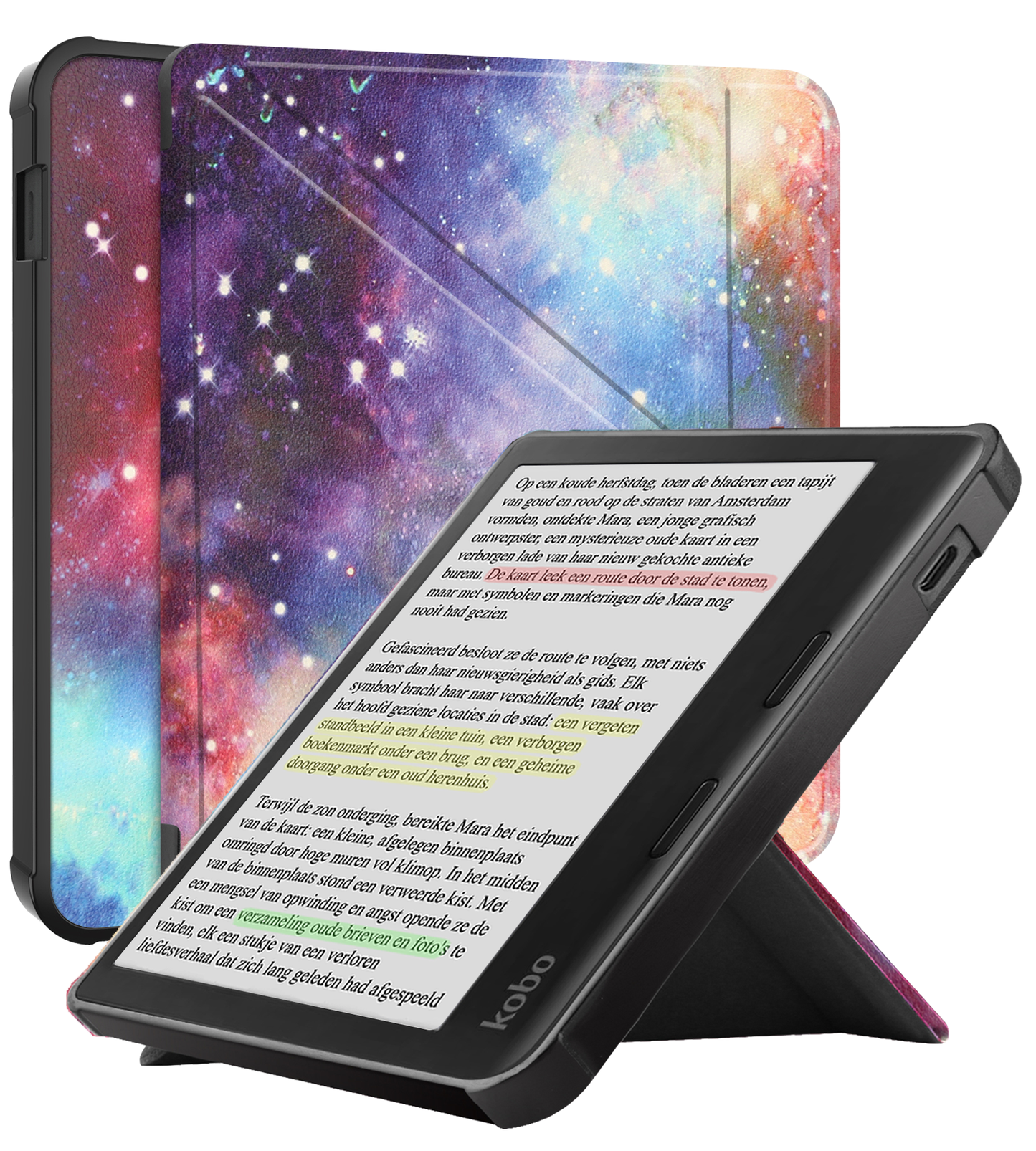 Kobo Libra Colour Trifold Hoesje - Galaxy