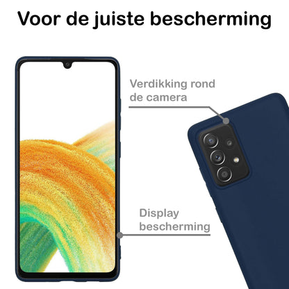Samsung A33 Hoesje Siliconen Backcover Lichtgewicht - Donkerblauw