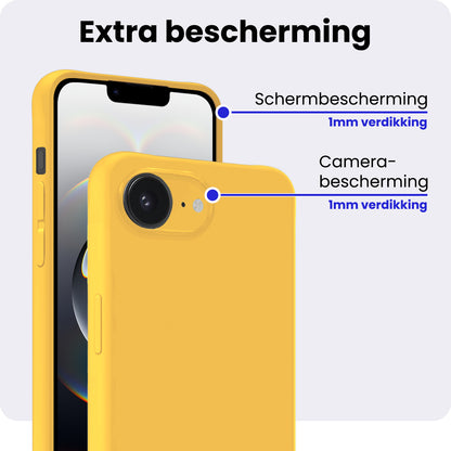 iPhone 16e Hoesje Siliconen Backcover Lichtgewicht - Geel