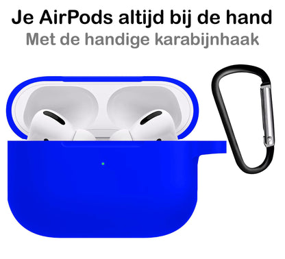 AirPods Pro 2 Hoesje Siliconen met Clip - Blauw