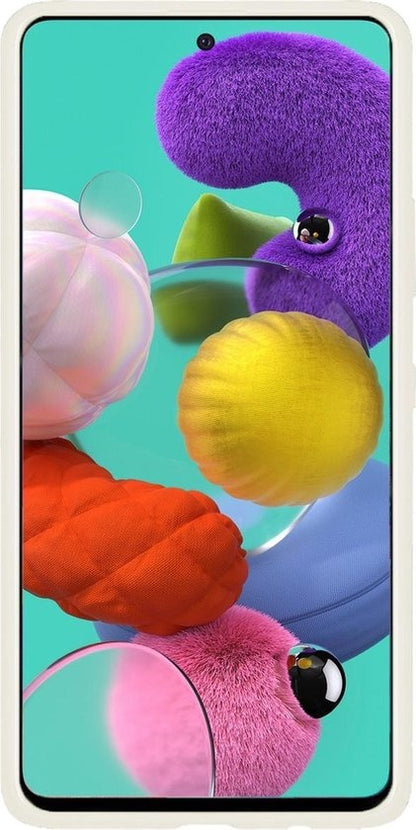 Samsung A51 Hoesje Siliconen Backcover Lichtgewicht - Wit