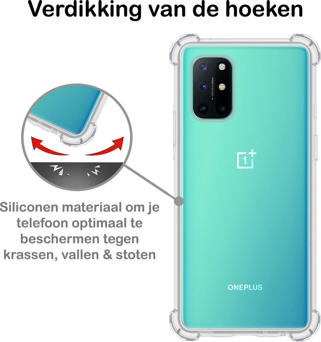 OnePlus 8T Hoesje Shock Proof Siliconen - Transparant