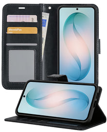Samsung S26 Plus Hoesje Bookcase Cover met Kaarthouder - Zwart