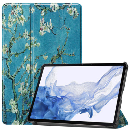 Samsung Galaxy Tab S8 Plus Trifold Bookcase Hoes - Bloesem