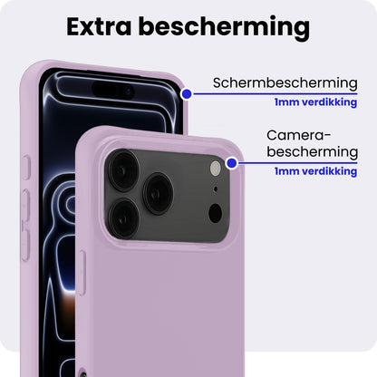 iPhone 17 Pro Hoesje Siliconen Backcover Lichtgewicht - Lila