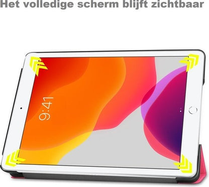 iPad 10.2 2019 Trifold Bookcase Hoes - Roze