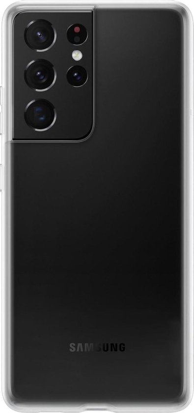 Samsung S21 Ultra Hoesje Siliconen Backcover Lichtgewicht - Transparant