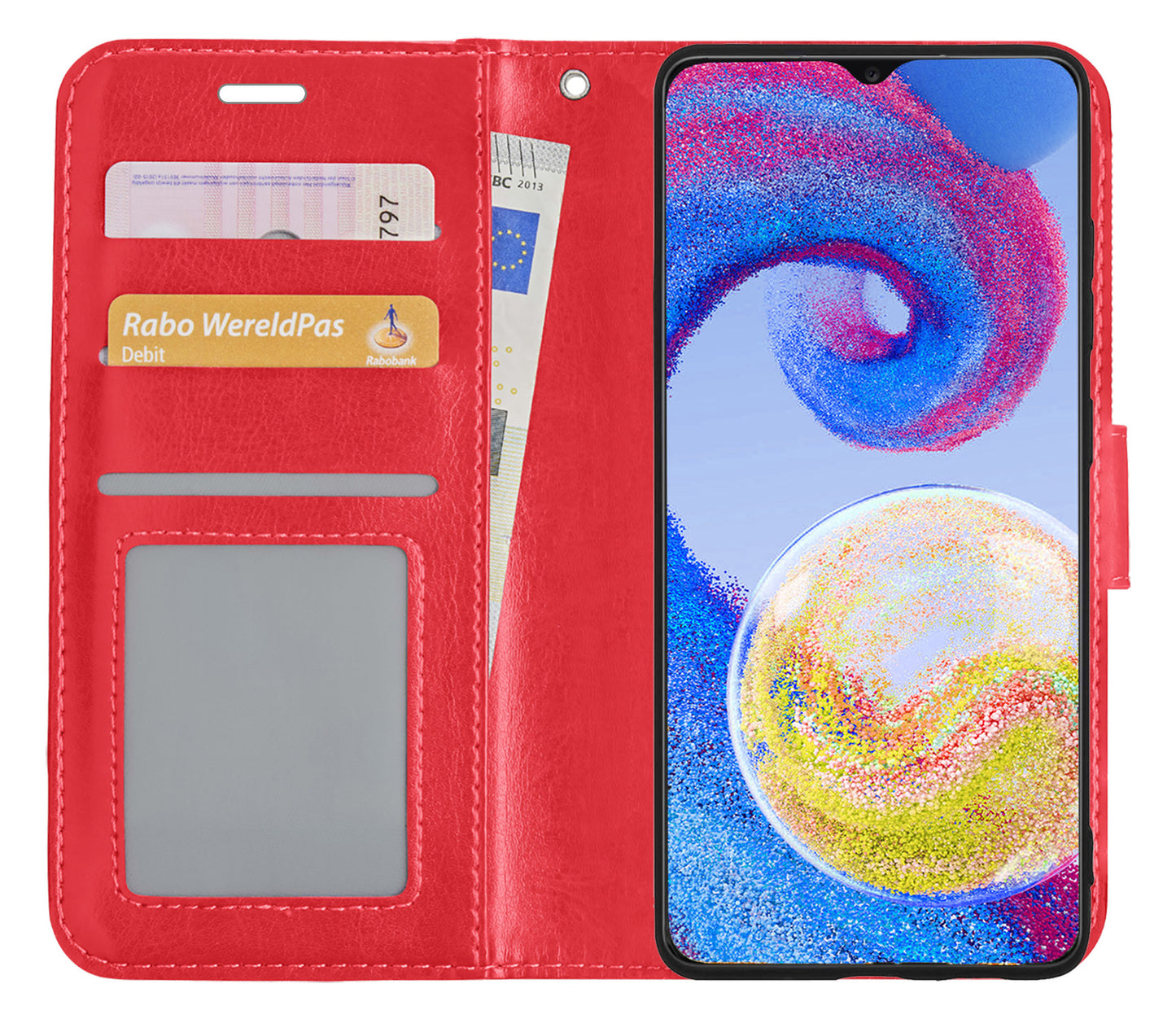 Samsung A04s Hoesje Book Case Kunstleer - Rood