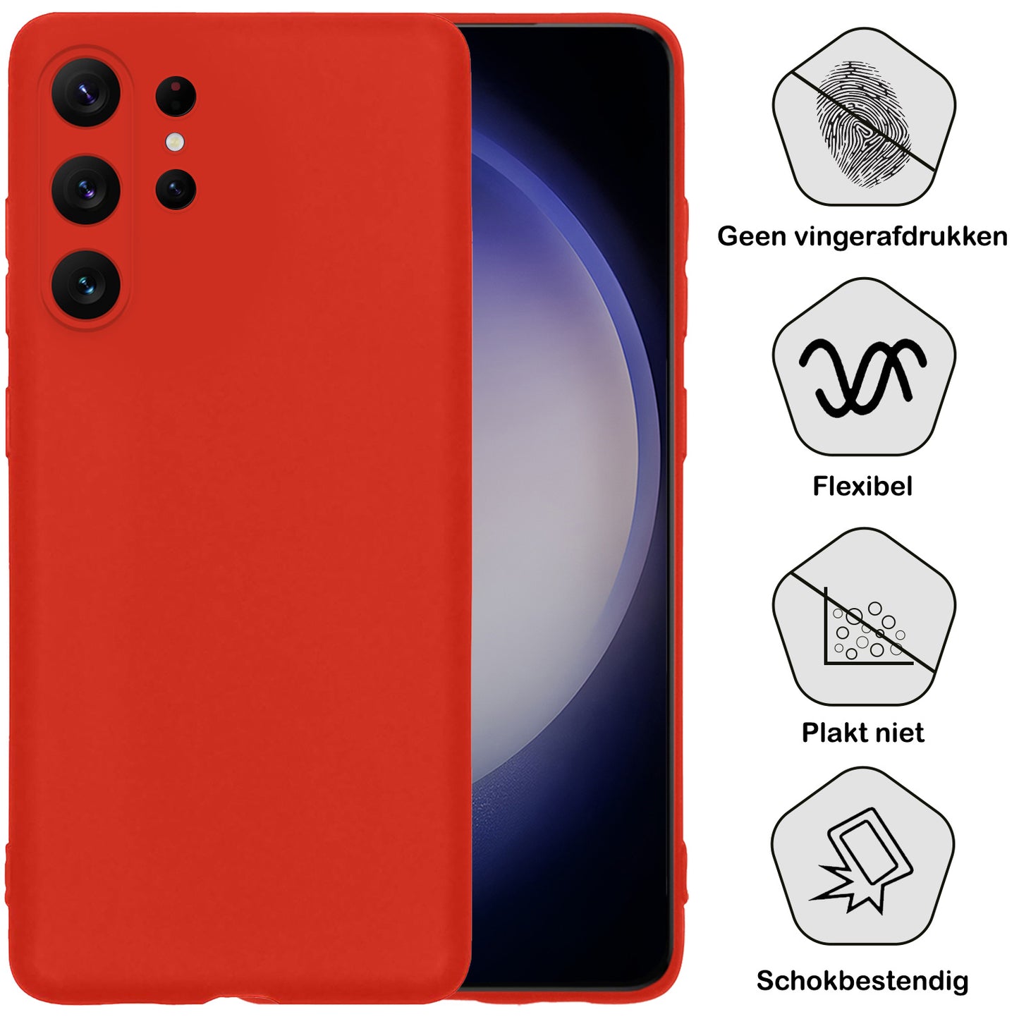 Samsung S23 Ultra Hoesje Siliconen - Rood