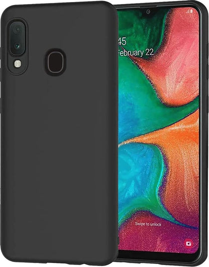 Samsung A20e Hoesje Siliconen Backcover Lichtgewicht - Zwart