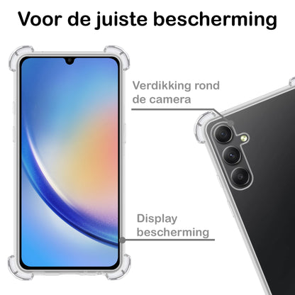 Samsung A34 Hoesje Shockproof Backcover Siliconen - Transparant