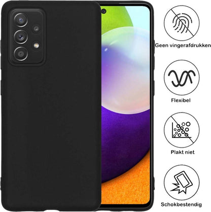 Samsung A52 Hoesje Siliconen Backcover Lichtgewicht - Zwart