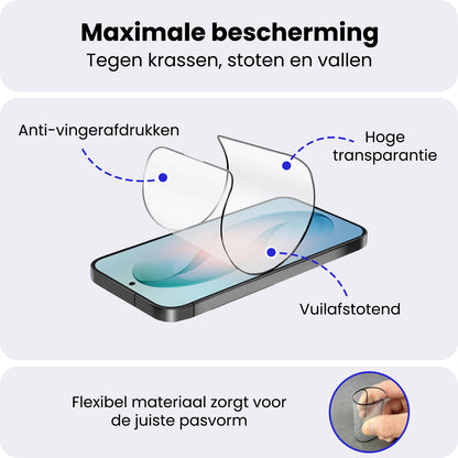 Samsung S26 Plus Screenprotector Flexibel Glas met Installatieframe