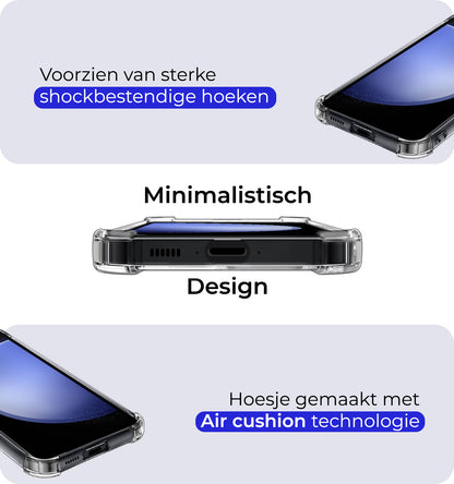 Samsung S23 FE Hoesje met Pasjeshouder Siliconen - Transparant