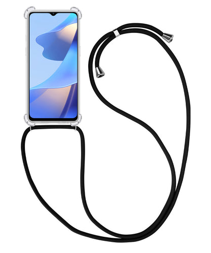 OPPO A16 Hoesje met Koord Backcover Shockproof - Transparant
