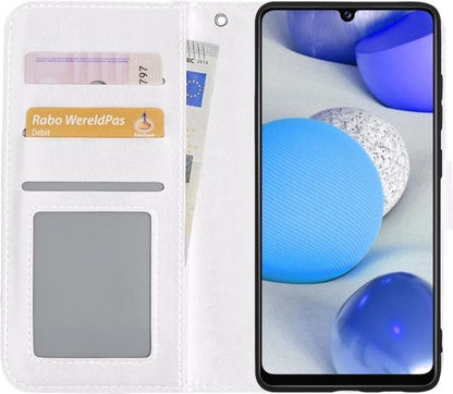 Samsung A42 Hoesje Bookcase Cover met Kaarthouder - Wit