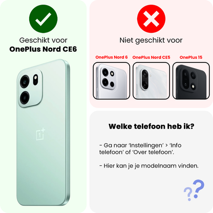 OnePlus Nord CE6 Hoesje Bookcase Cover met Kaarthouder - Zwart