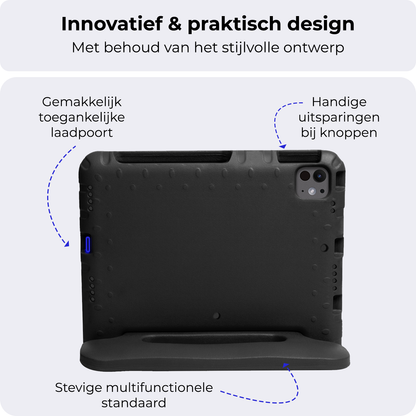 iPad Pro 2024 (11 inch) Kinderhoes Shockabsorberend Foam - Zwart