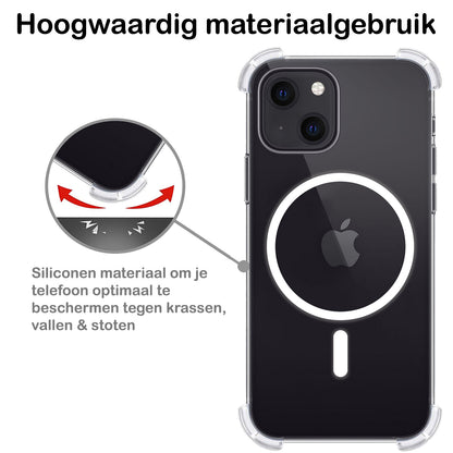 iPhone 13 Mini Hoesje Geschikt voor Magsafe Backcover Shockproof - Transparant