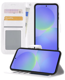 Samsung A36 Hoesje Bookcase Cover met Kaarthouder - Wit