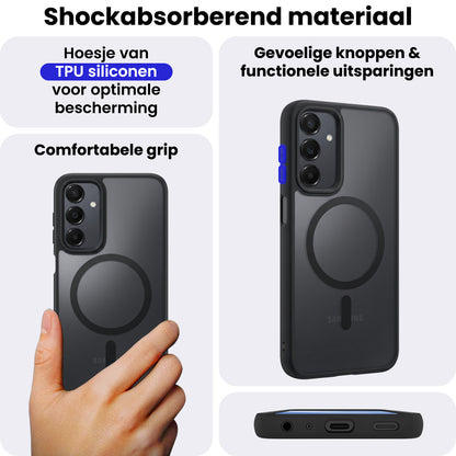 Samsung A25 Hoesje Geschikt voor Magsafe Backcover Shockproof - Zwart