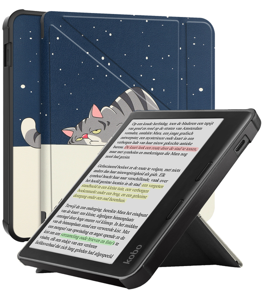 Kobo Libra Colour Trifold Hoesje - Kat