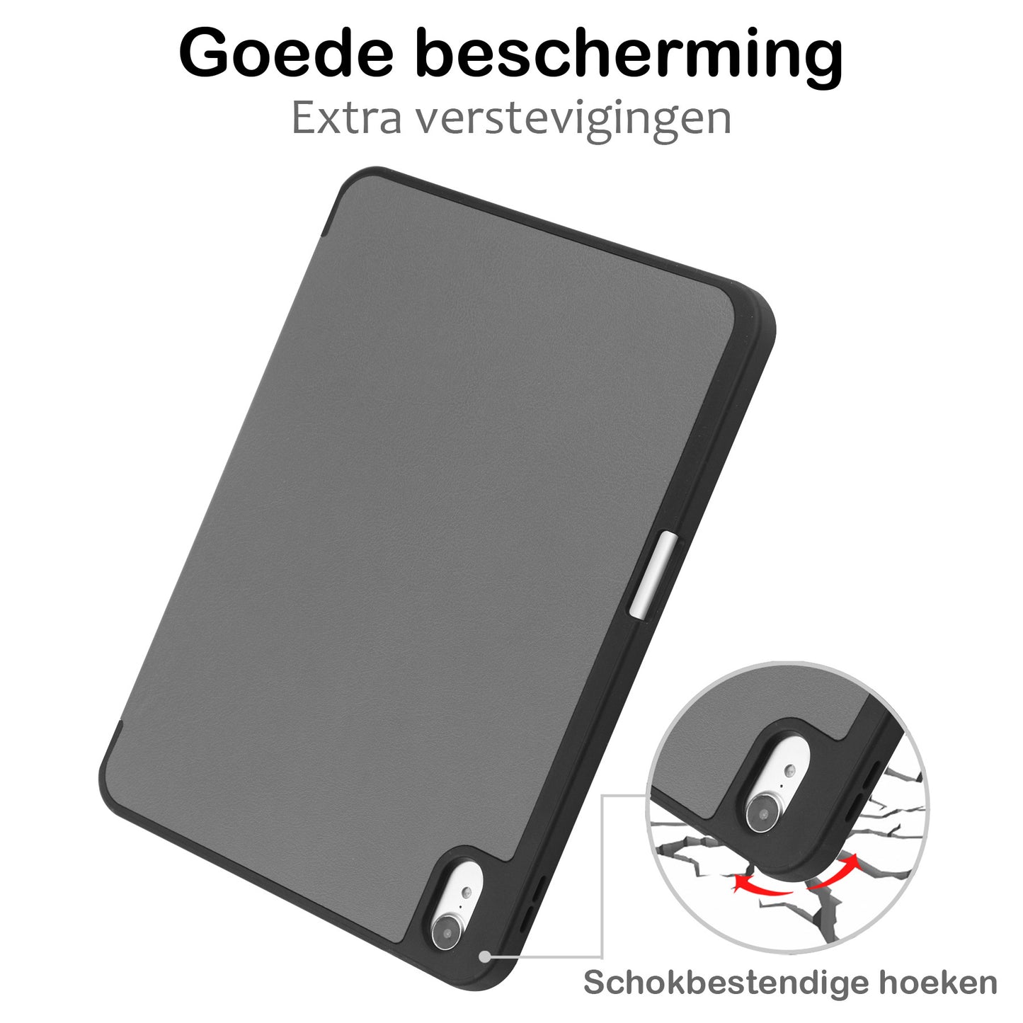 iPad 2022 Hoesje Book Case Met Apple Pencil Uitsparing - Grijs