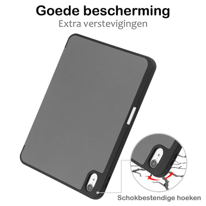 iPad 2022 Hoesje Book Case Met Apple Pencil Uitsparing - Grijs