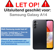 Samsung A14 Hoesje Bookcase Cover met Kaarthouder - Zwart