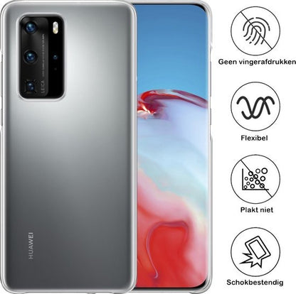 Huawei P40 Pro Hoesje Siliconen Backcover Lichtgewicht - Transparant