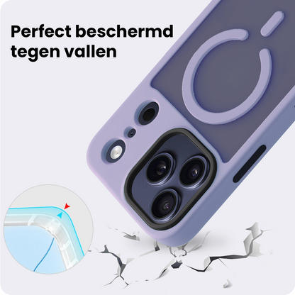 iPhone 17 Pro Max Hoesje Geschikt voor Magsafe Backcover Shockproof - Lila